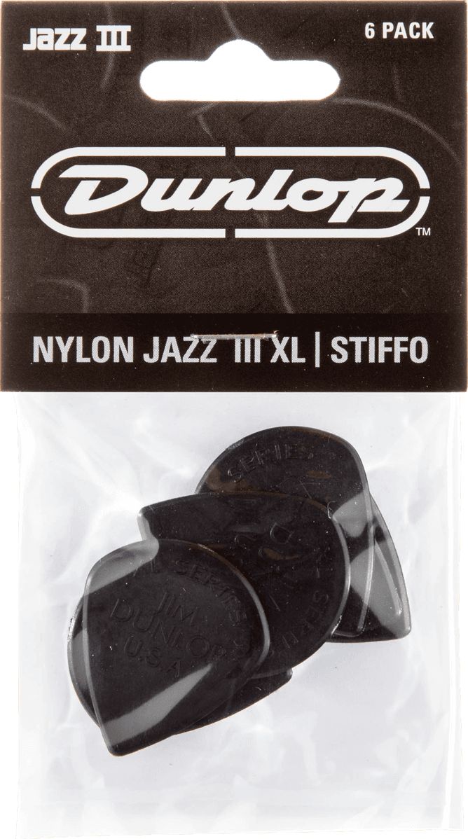 Dunlop Jazz III XL Plektren schwarz 47PXLS 6er Pack