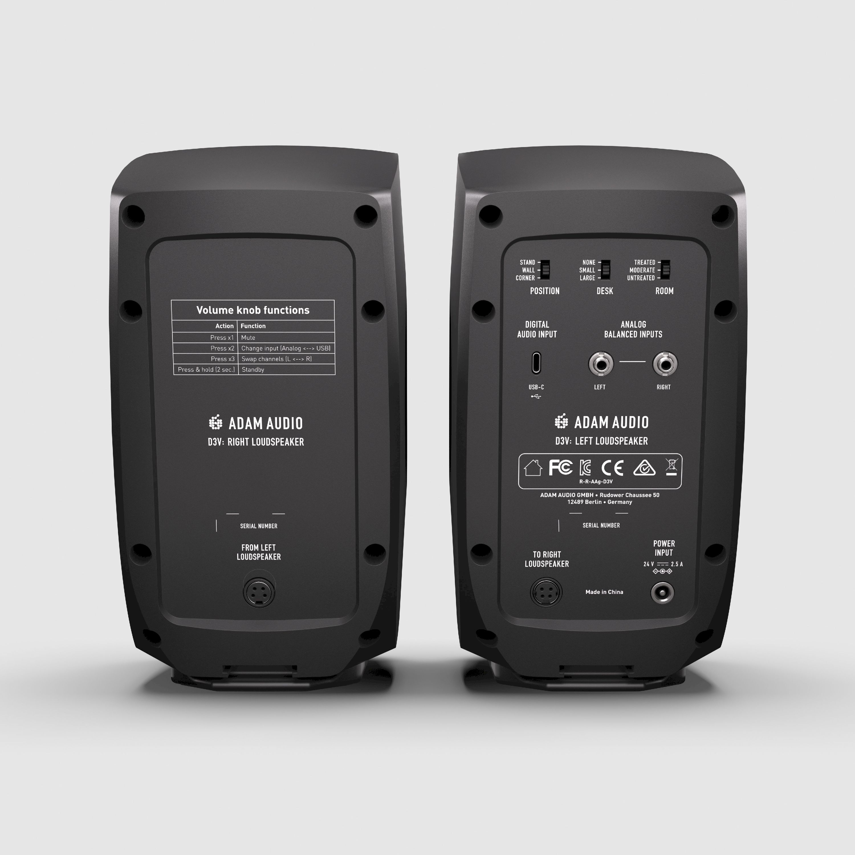 ADAM Audio D3V Desktop-Monitore (Paar) - schwarz (Retoure) – Bild 4