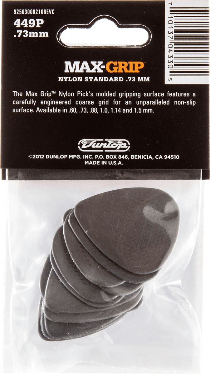 Dunlop Max-Grip Picks 0.73 mm Light Grey 449P073 Pack of 12 – Bild 2
