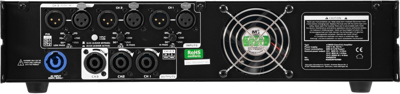 Omnitronic A-3603 Class-D 2.1 Endstufe