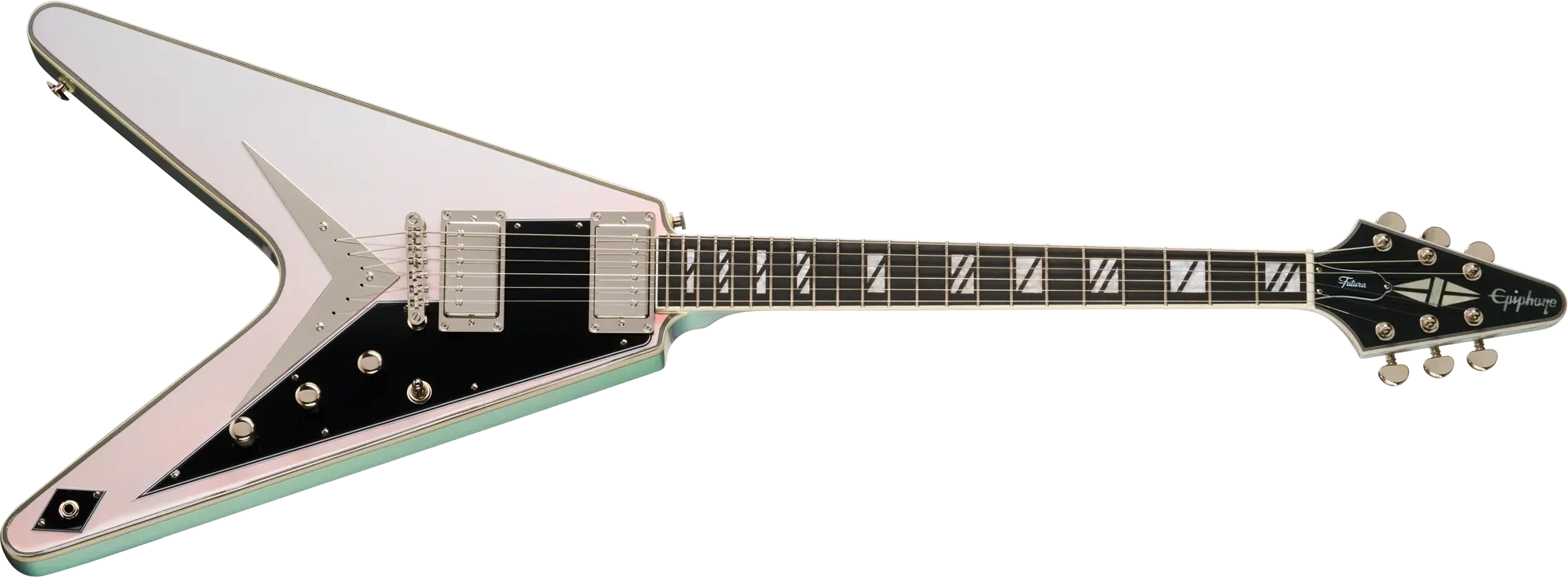 Epiphone Flying V Custom Futura Quicksilver Shift