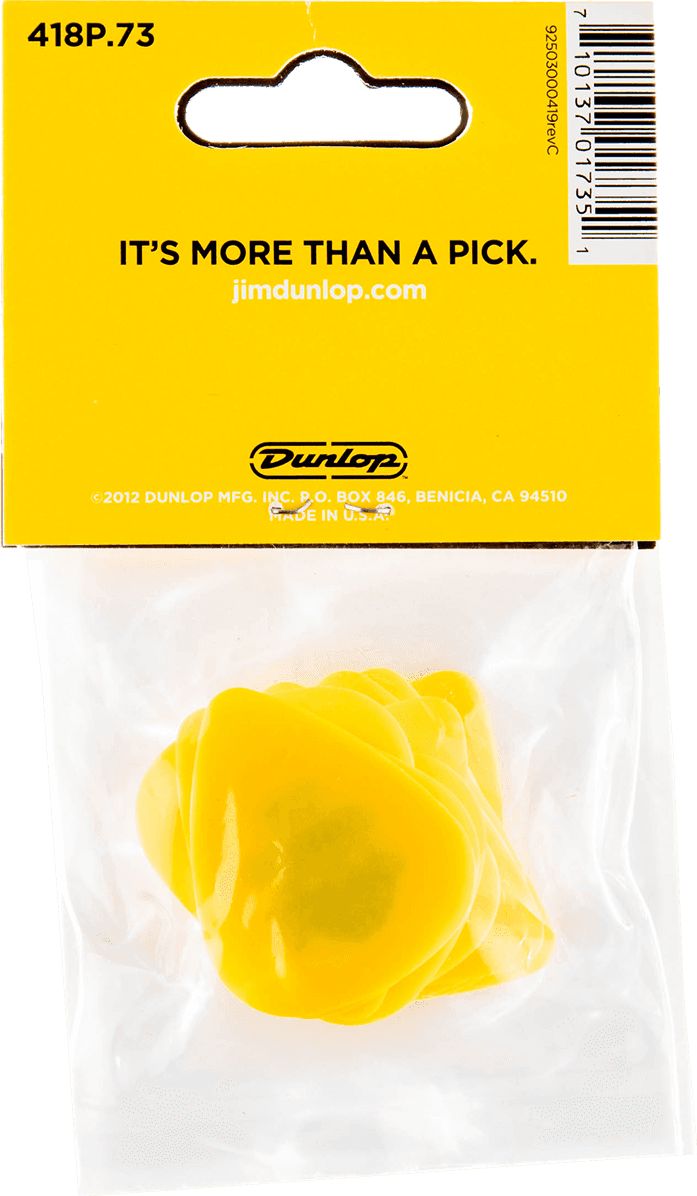 Dunlop Tortex Plektren 0,73mm gelb 418P73 12er Pack – Bild 2