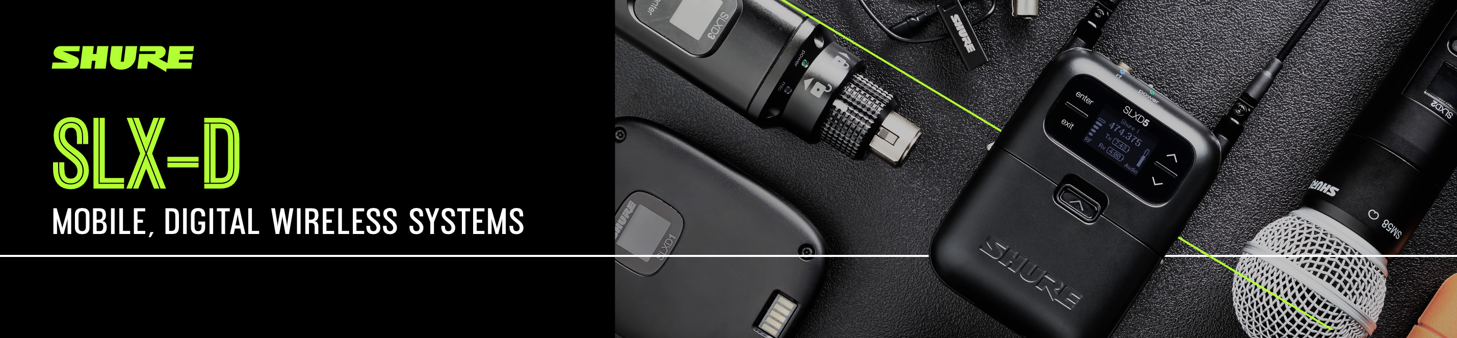 Shure SLX-D mobile, digital wireless systems