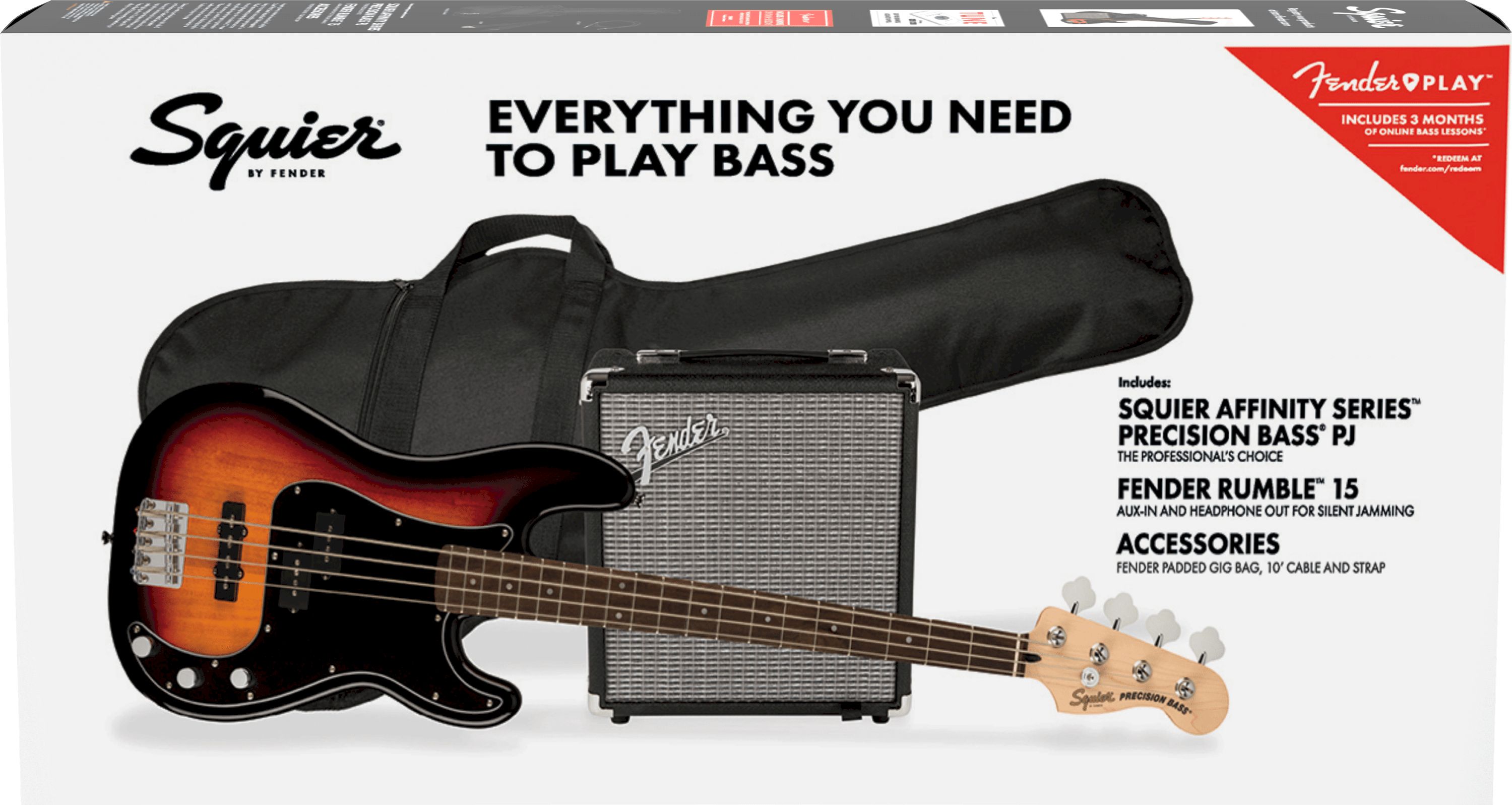 Fender Squier Affinity Precision Bass PJ Pack 3-Color Sunburst 