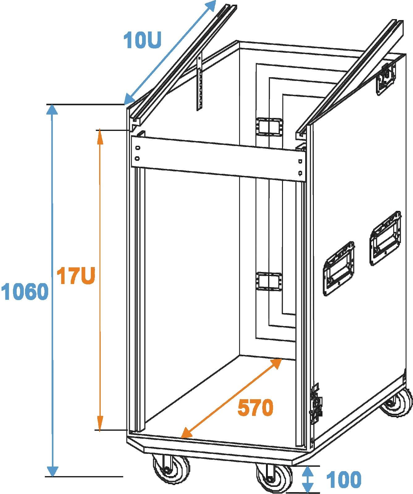 ROADINGER Spezial-Kombi-Case Profi, 17HE Rollen
