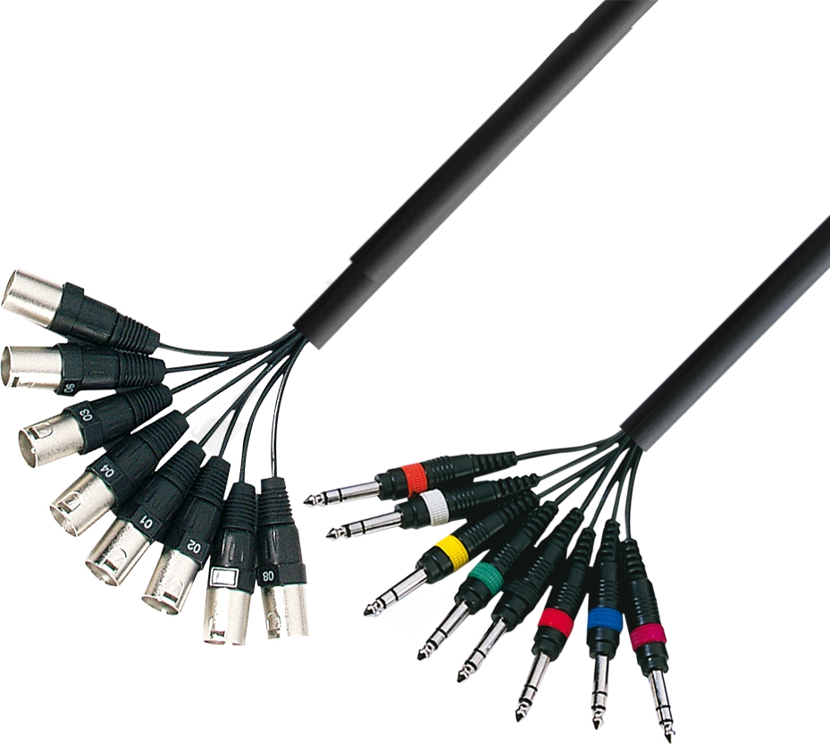 Adam Hall Multicore 8 x XLR male auf 8 x 6,3 mm Klinke stereo 5 m