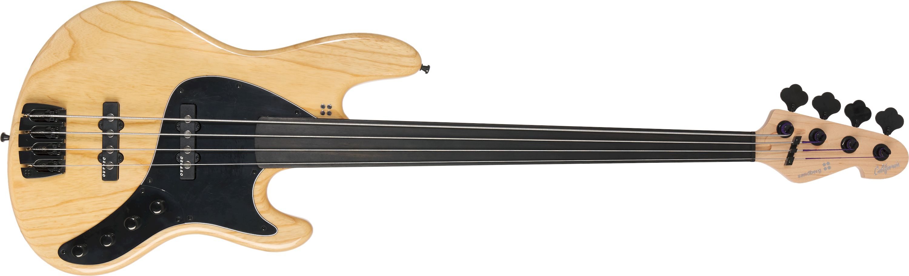 Sandberg California II TT-4 Fretless HG Natur Swamp Ash Ebony