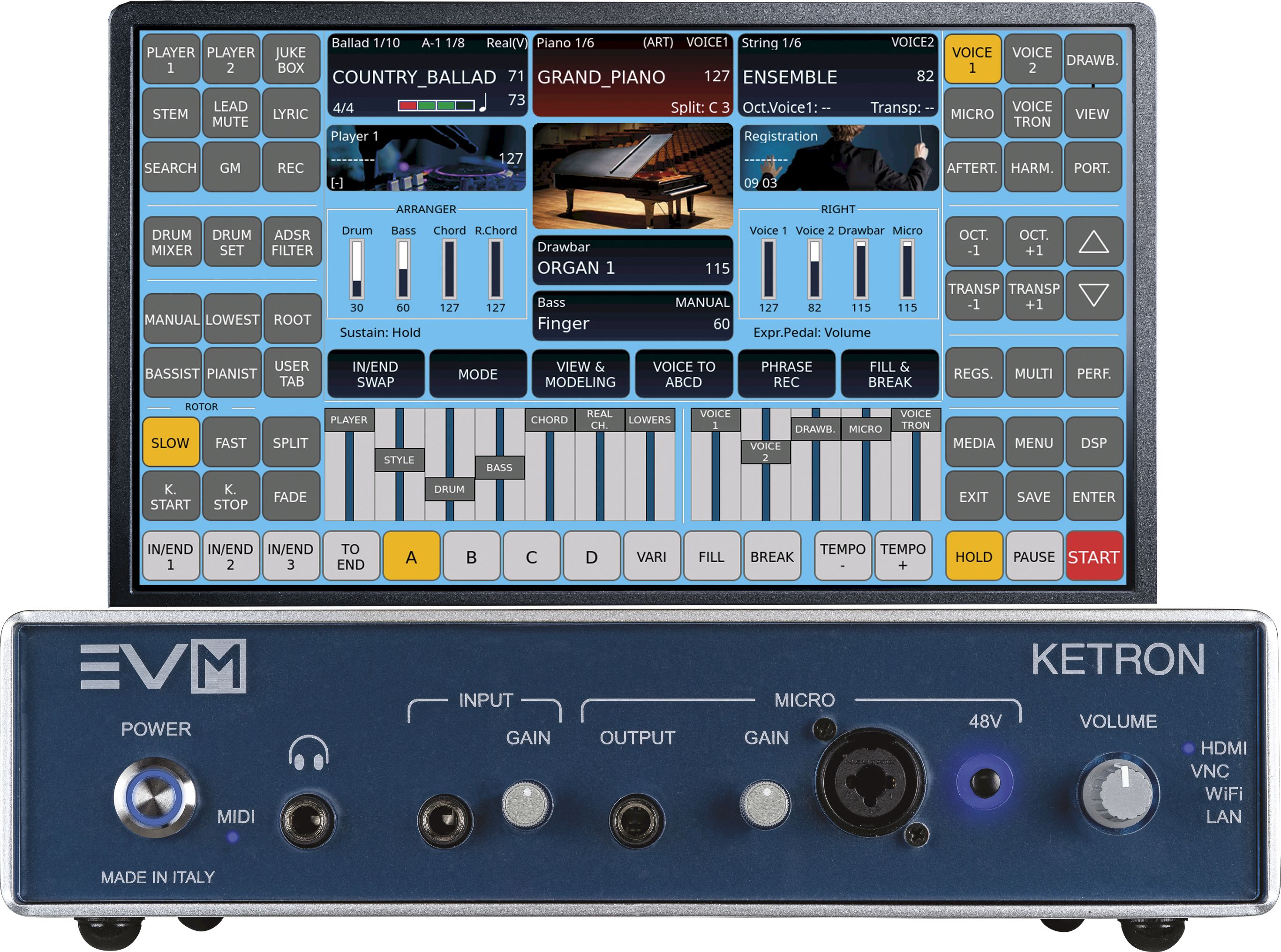 Ketron EVM Bundle - inklusive Touchscreeen und Rucksack Ketron EVM Bundle - inklusive Touchscreeen und Rucksack