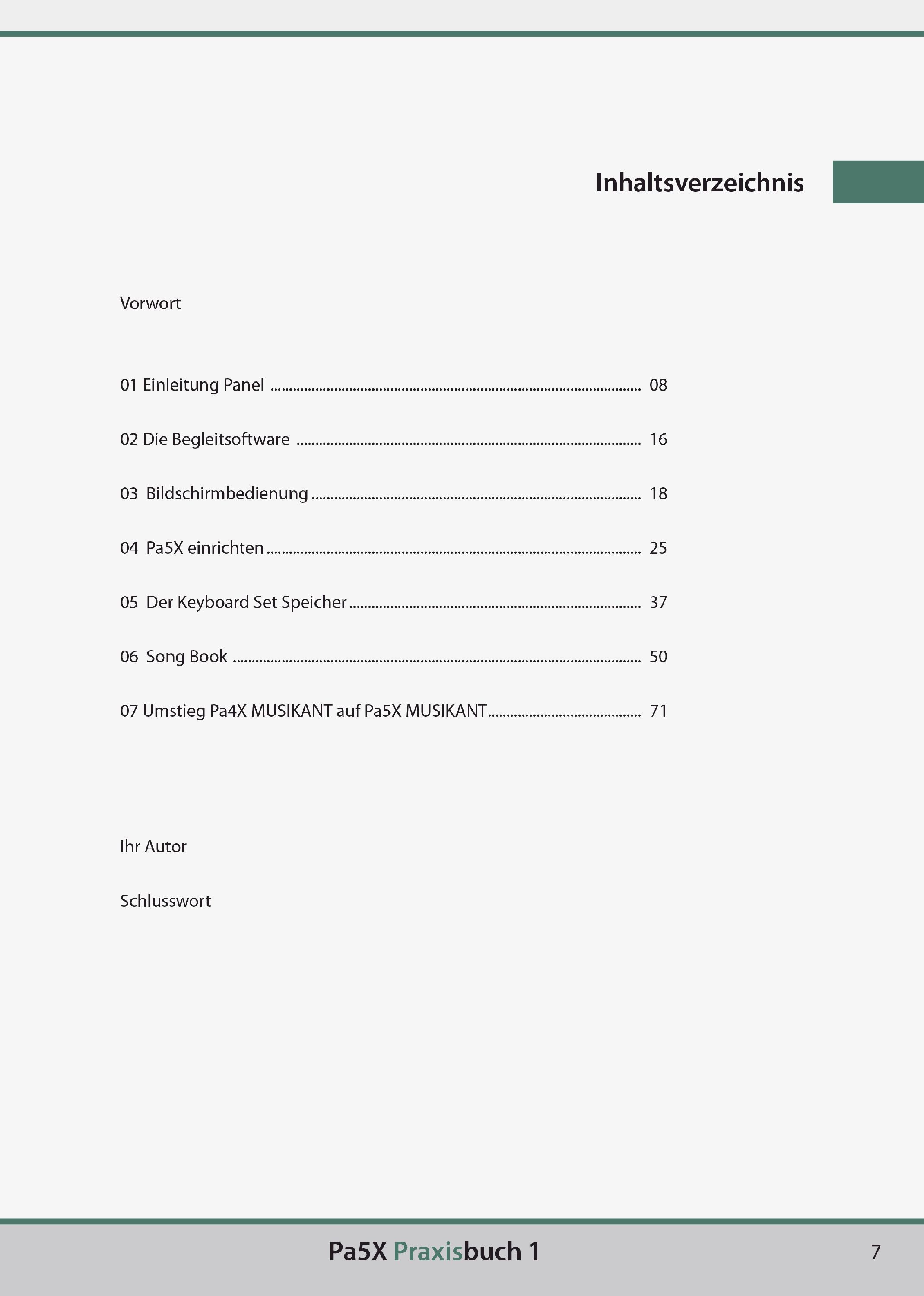 Korg Praxis Handbuch 1 Korg Pa5X / Musikant