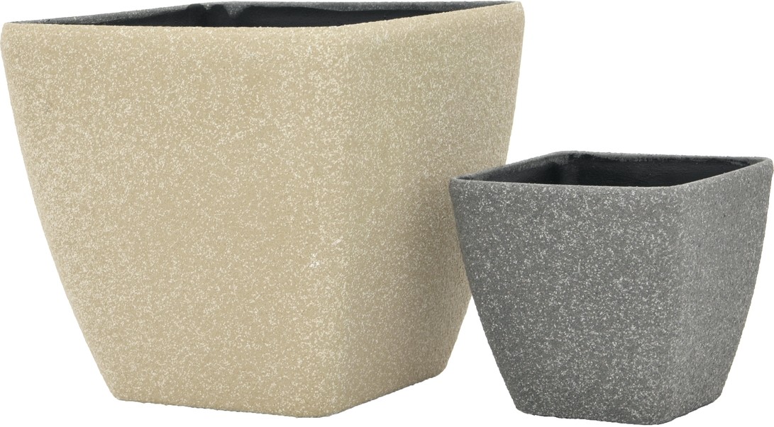Europalms Dekotopf STONA-47, eckig, beige