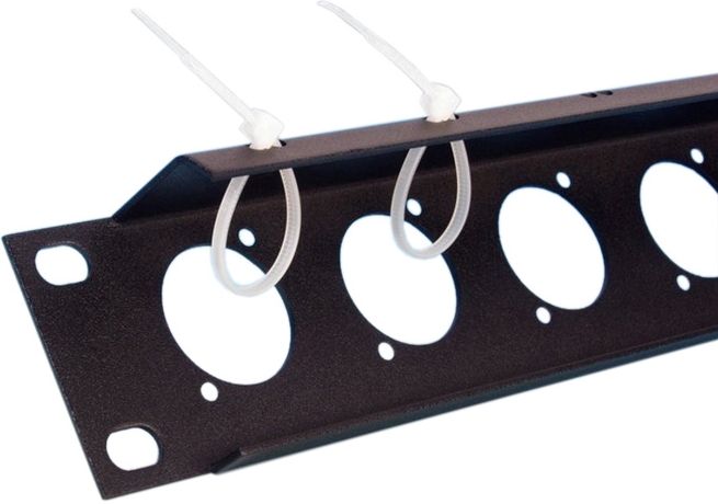 Adam Hall 872215 U-Rackblende 1 HE für 12 Buchsen mit Zugentlastung