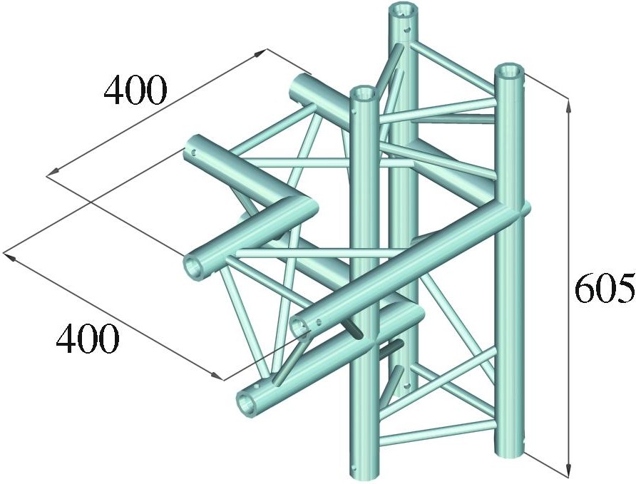 Alutruss DECOLOCK DQ3-PAC44 4-Weg Ecke links – Bild 2