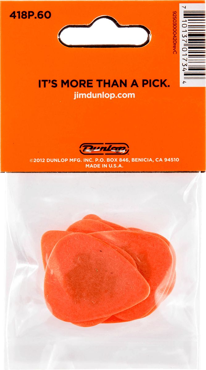 Dunlop Tortex Plektren 0,60mm orange 418P60 12er Pack – Bild 2