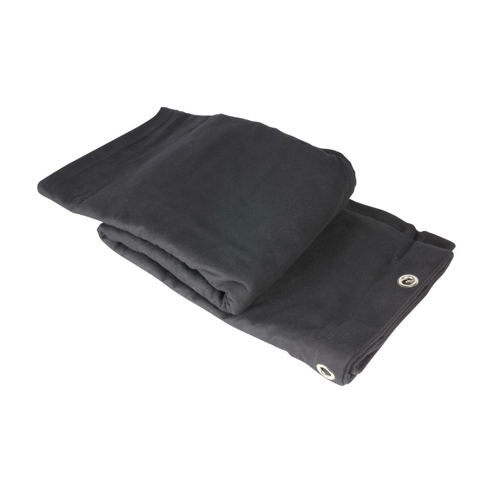 Adam Hall Accessories 0152 X 36 Bühnenmolton B1 schwarz mit Ösen brüniert 3 x 6 m  