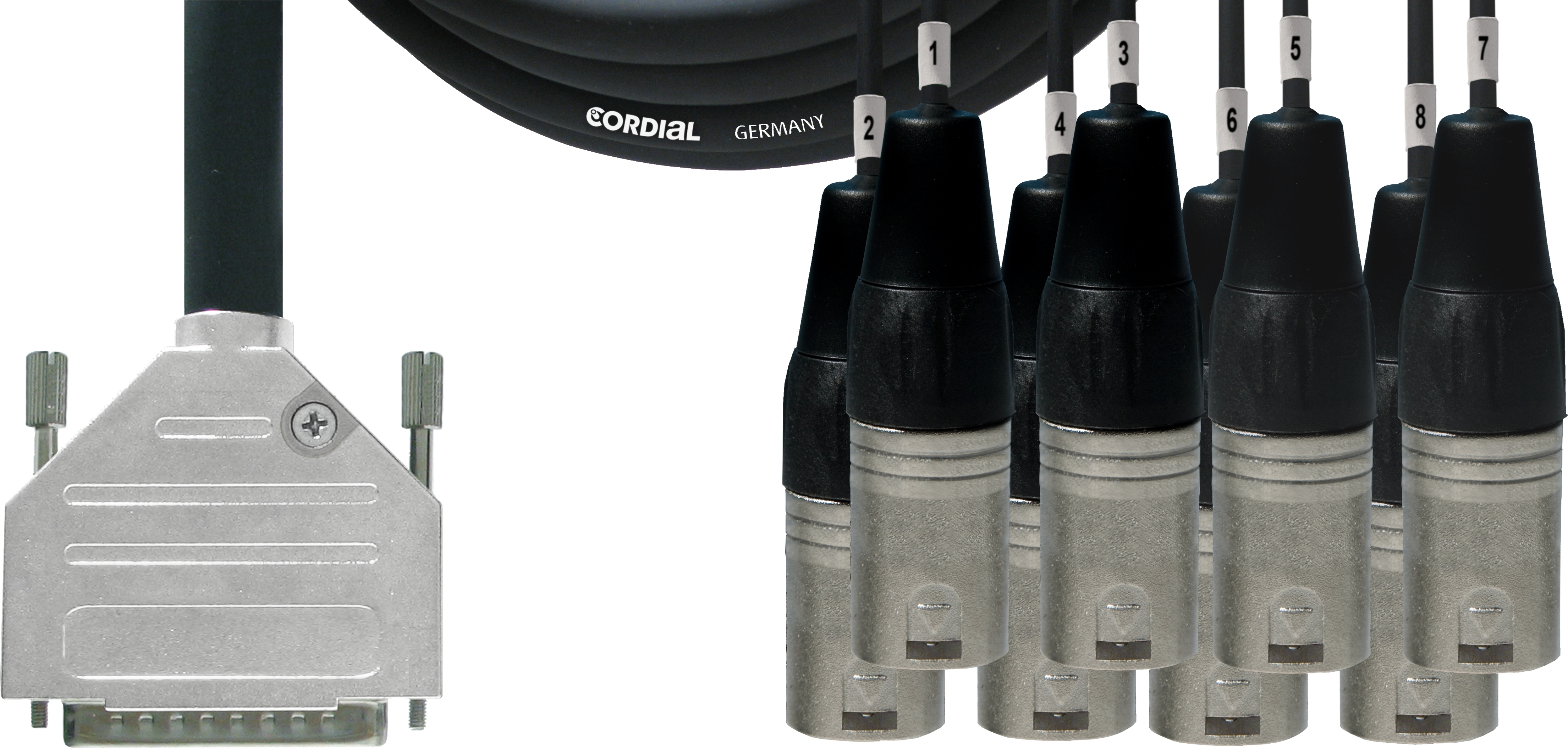 Cordial CCFD 3 DMT SubD25 - 8x XLR male