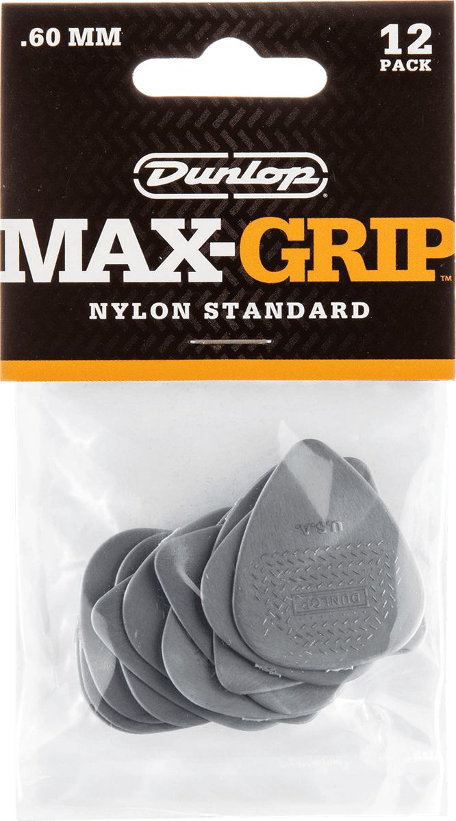 Dunlop Max-Grip Picks 0.60 mm Light Grey 449P060 Pack of 12