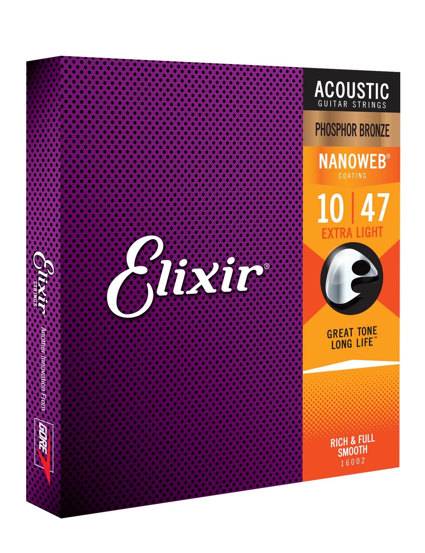 Elixir NanoWeb Phosphor Bronze 16002 Extra Light 010-047 