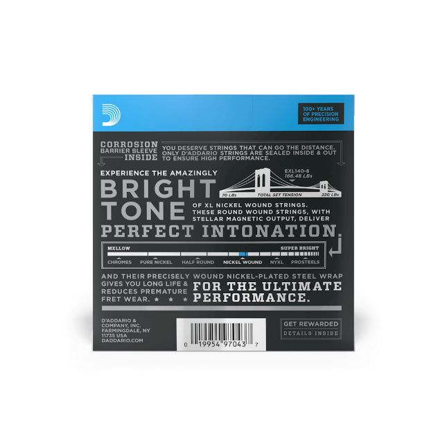 D Addario EXL 140-8 010-074 Light Top/Heavy Bottom 8-String
