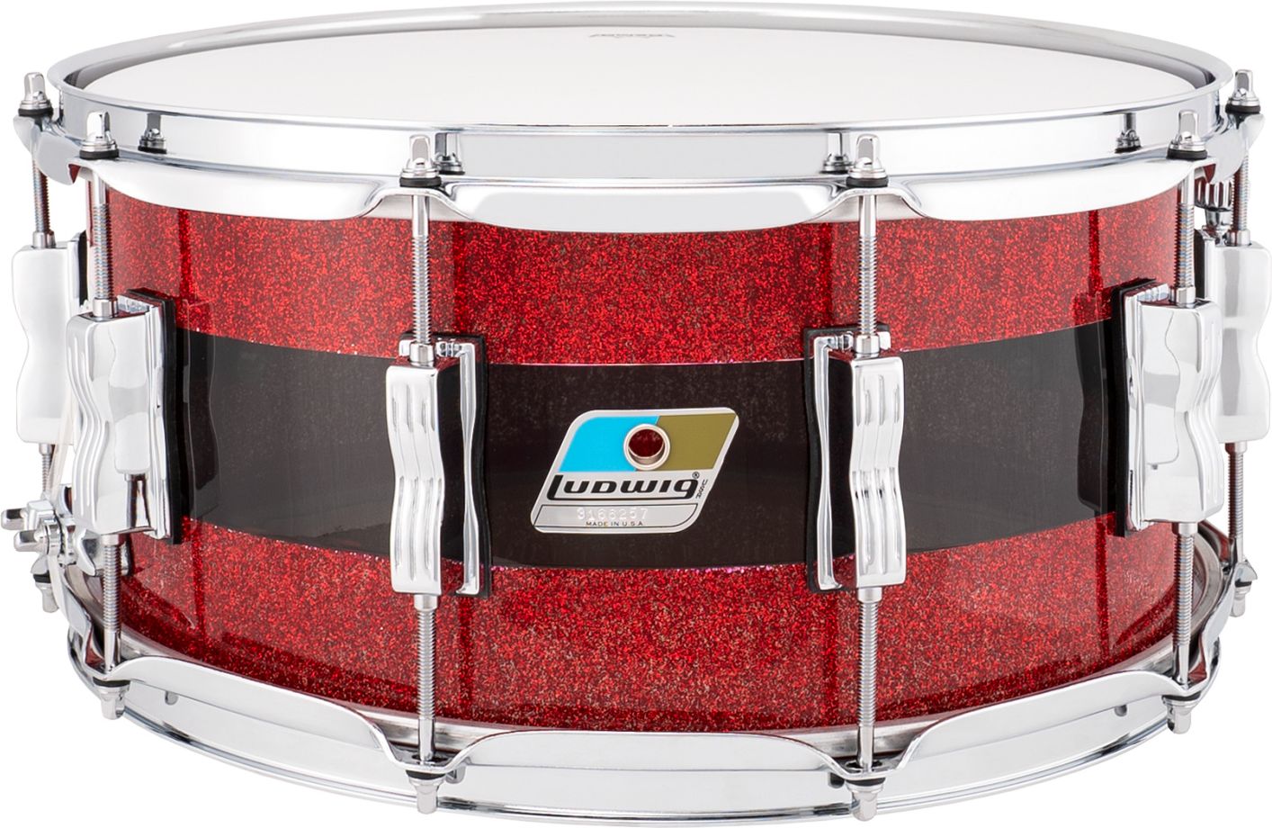 Ludwig LS903VXXK1 Vistalite Snare 14"x6,5"- Red Sparkle Smoke Clear