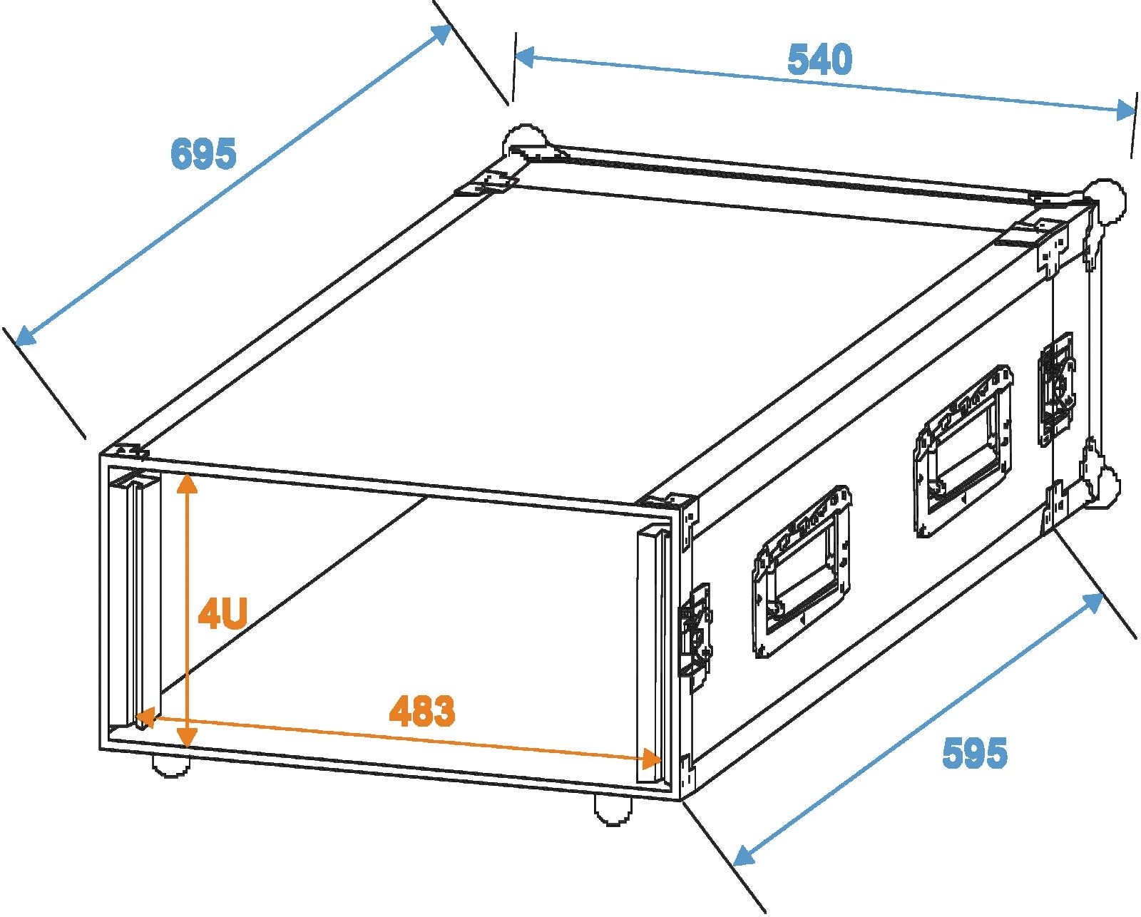 ROADINGER Verstärkerrack PR-2ST, 4HE, 57cm tief – Bild 2