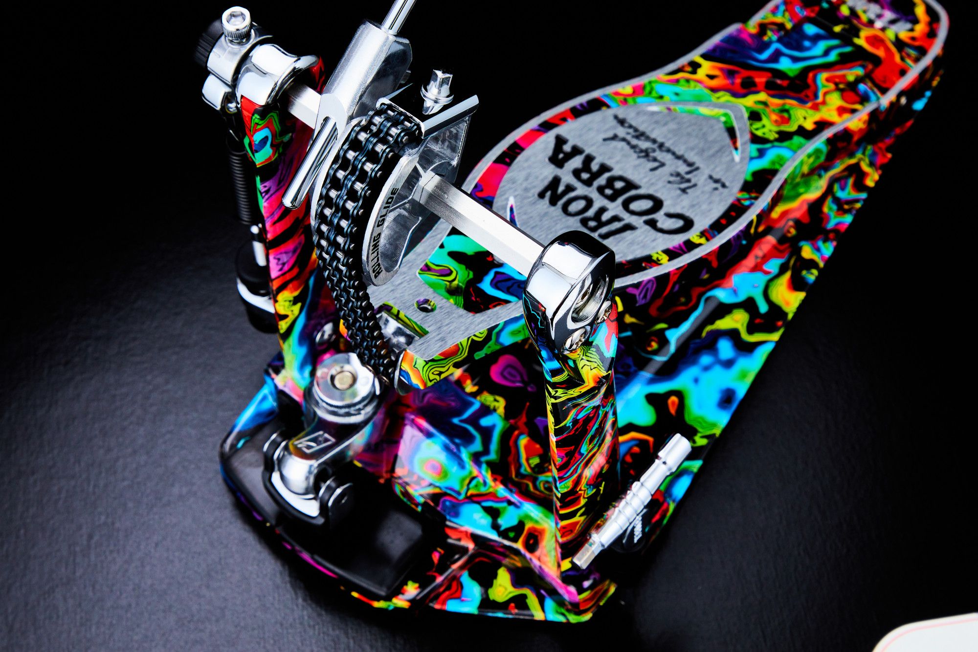 Tama HP900PMPR Iron Cobra Power Glide Single Pedal - Marble Psychedelic Rainbow Finish Tama HP900PMPR Iron Cobra Power Glide Single Pedal - Marble Psychedelic Rainbow Finish