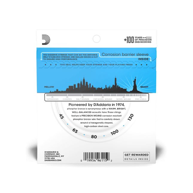 D Addario EPBB 170-5 Phosphor Bronze 045-130 Acoustic Bass 5-String
