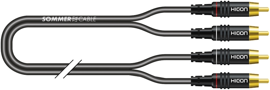 Sommer Cable Onyx 2x Cinch - 2x Cinch 1m schwarz