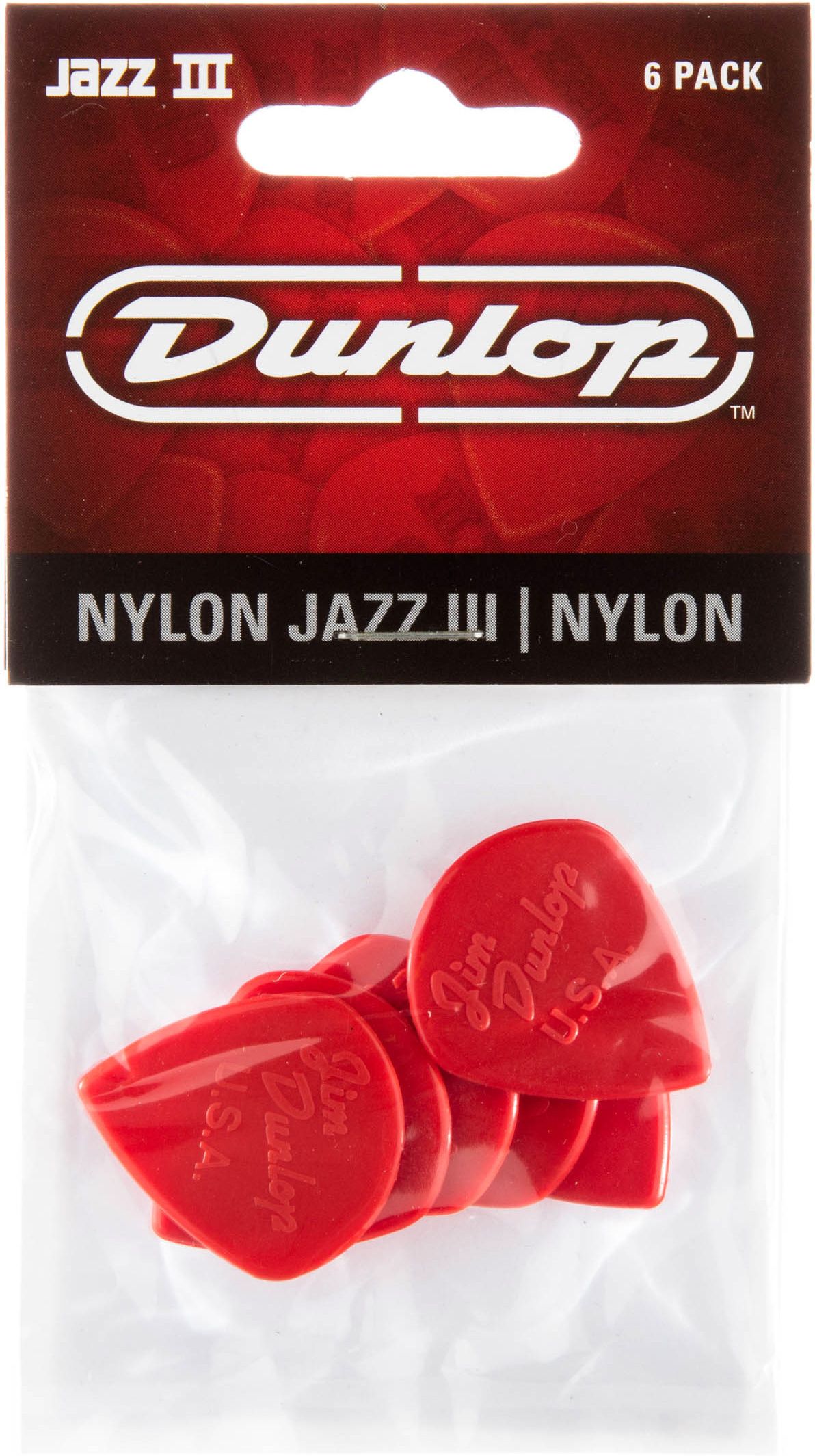 Dunlop Jazz III rot Plektren 47P3N 6er Pack