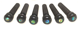 Taylor Bridge Pins Set Ebenholz Abalone Dot 6 Stück Taylor Bridge Pins Set Ebenholz Abalone Dot 6 Stück