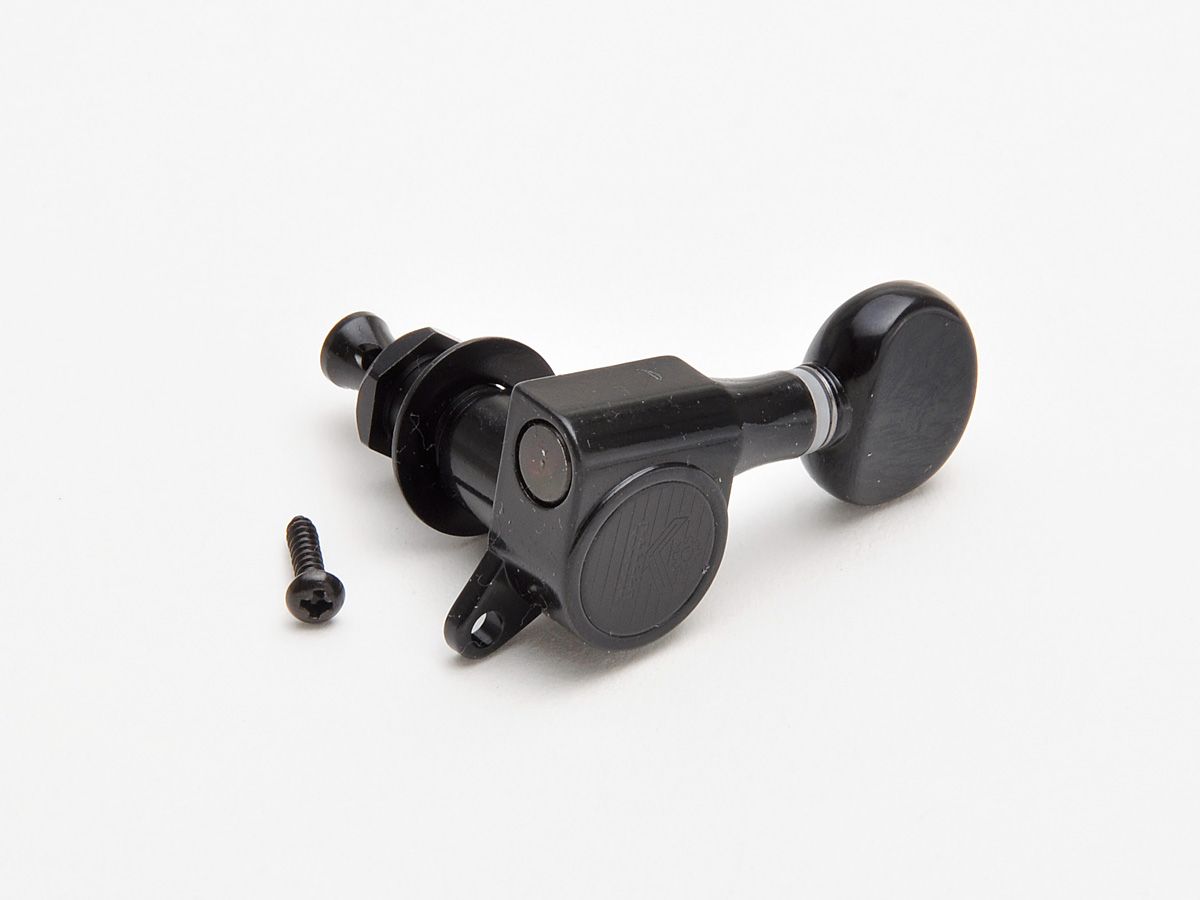 Kluson Modern Roundback Oval Button 6L schwarz