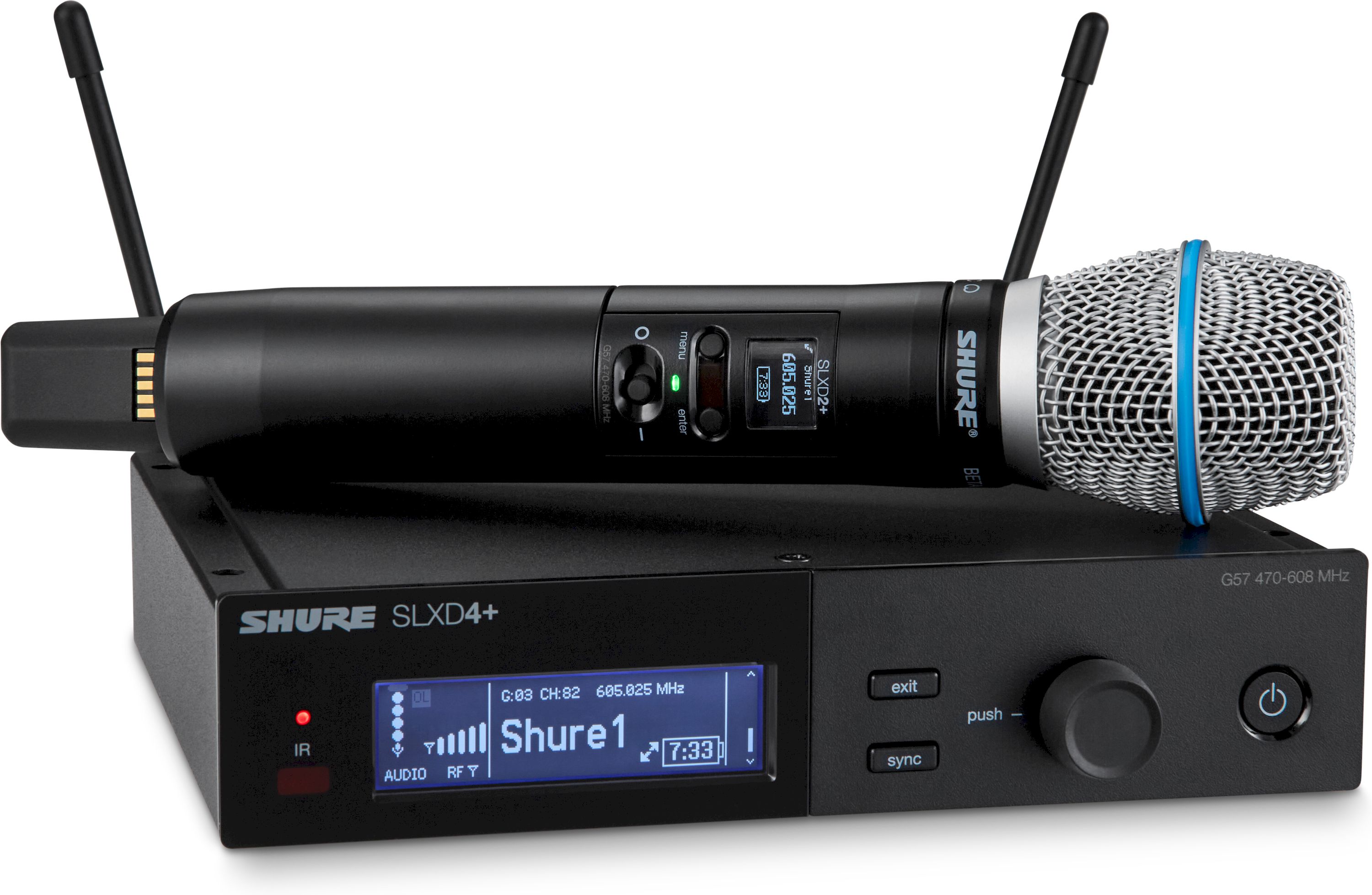 Shure SLXD24+ Handsendersystem, Beta87A, K55