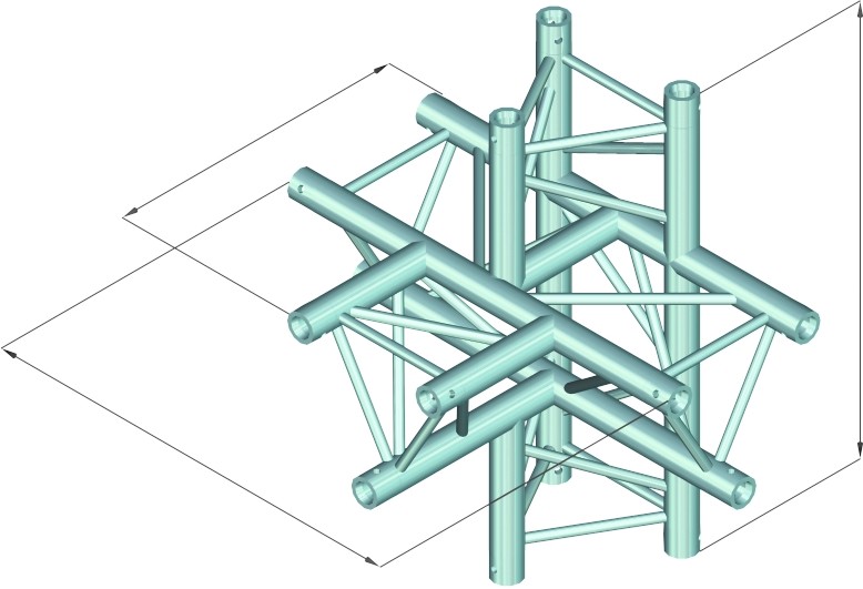 Alutruss DECOLOCK DQ3-PAT51 5-Weg Ecke \/ – Bild 2