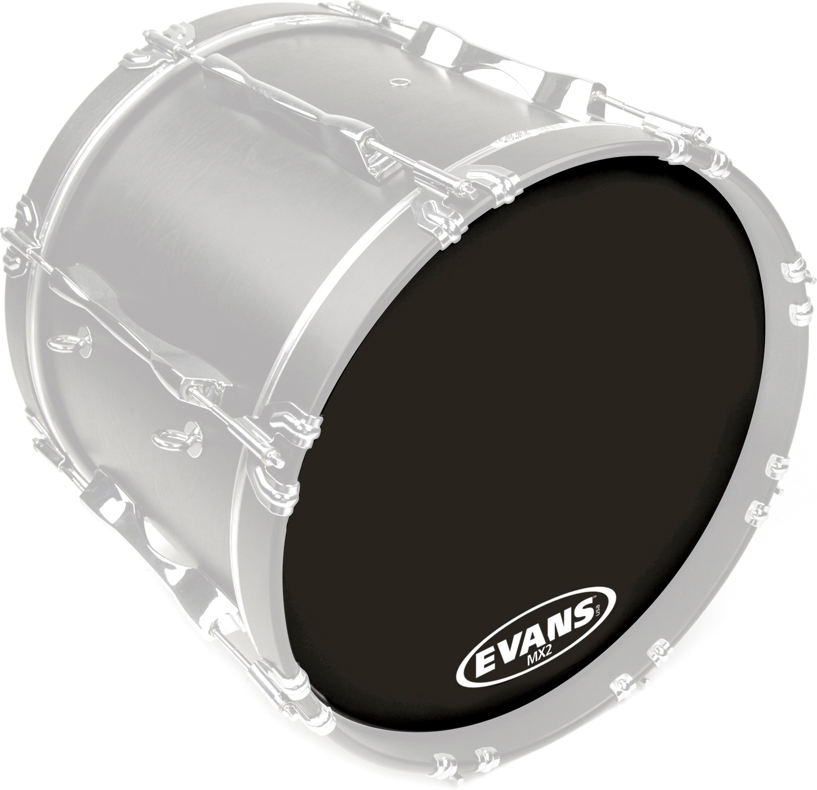 Evans BD26MX2B Marching Bass Drum Head Black 26