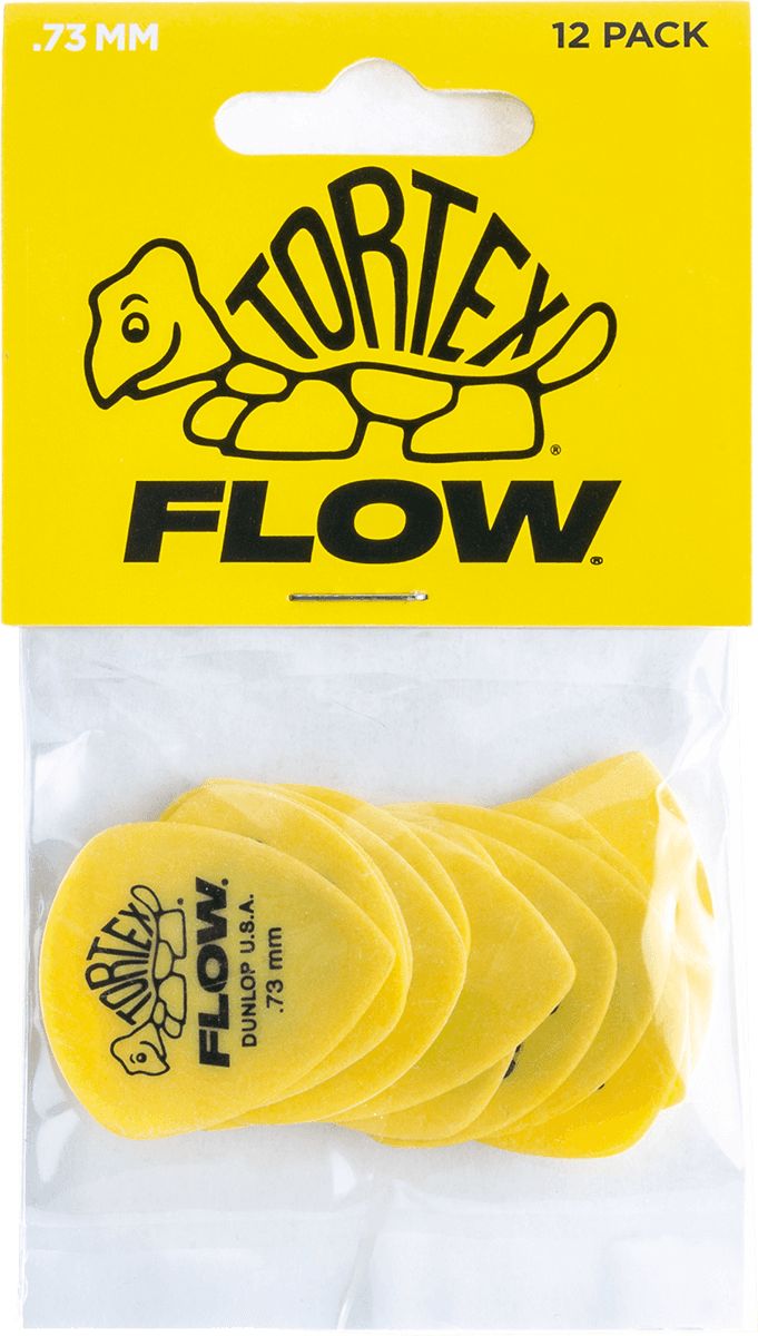 Dunlop Tortex Flow Plektren Standard 0,73mm gelb 558P073 12er Pack