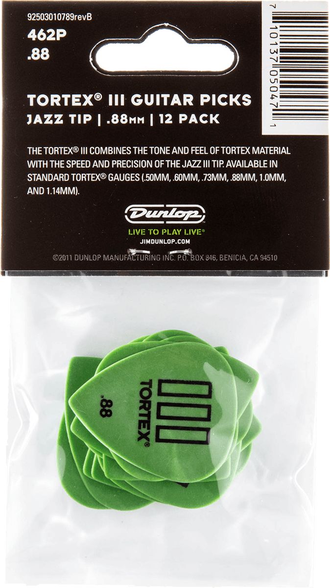 Dunlop Tortex TIII Plektren 0,88mm grün 462P88 12er Pack – Bild 2