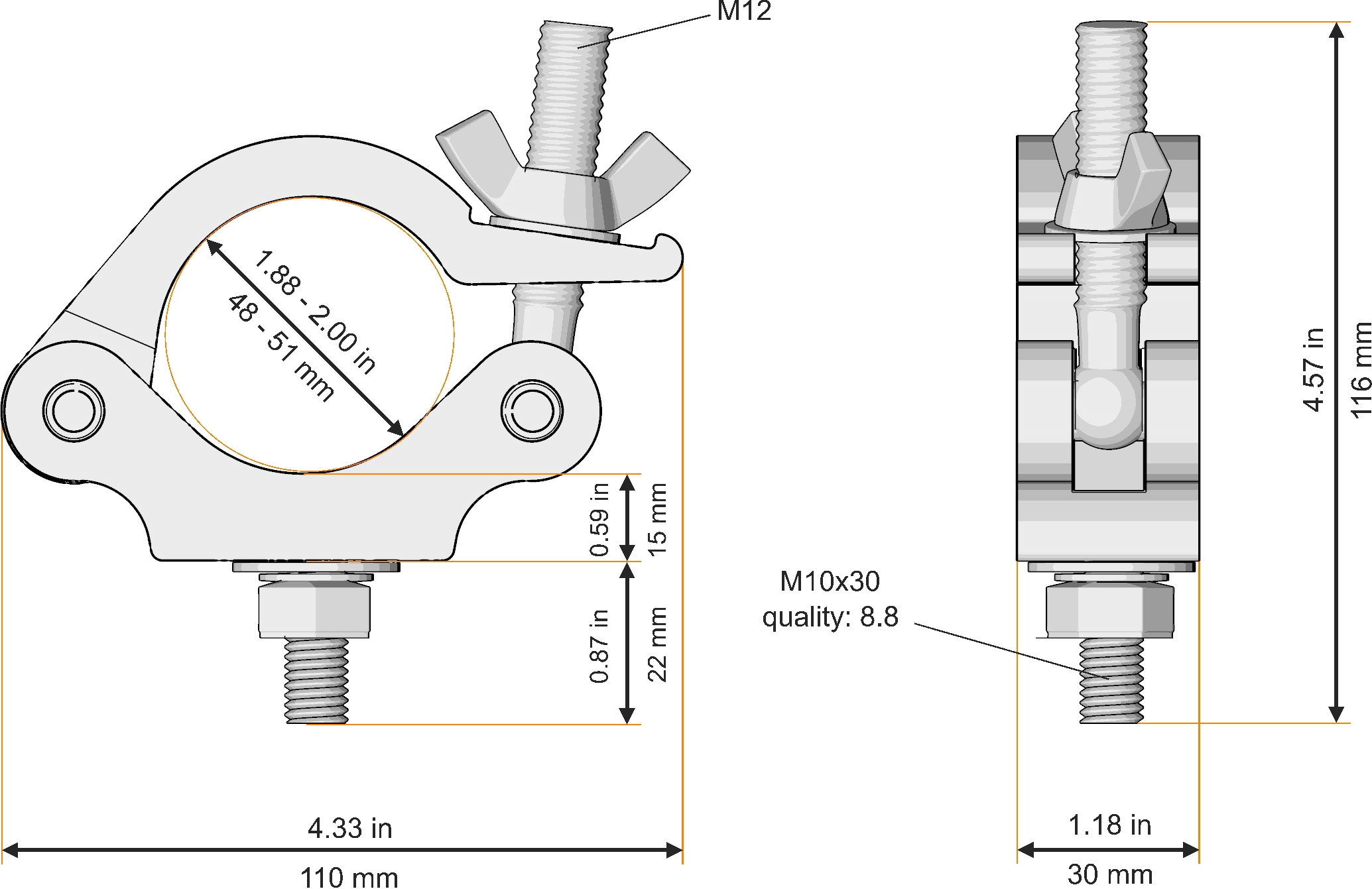 Global Truss Half Coupler Slim 48-51/30 (5035-2) – Bild 2