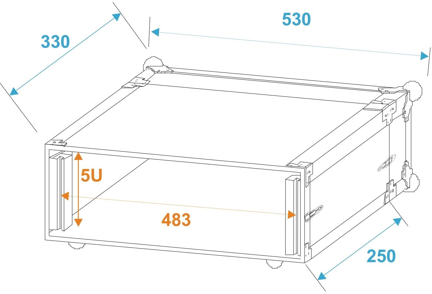 ROADINGER effect rack CO DD, 5U, 24cm deep, black – Bild 4