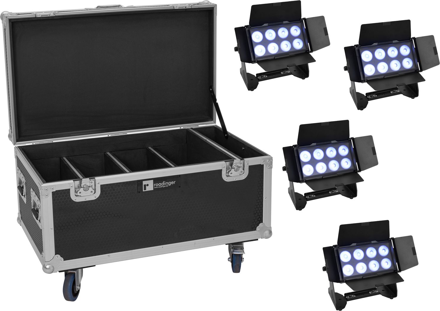 Eurolite Multiflood Set 4x Multiflood IP 8x10W RGBW Wash + Case