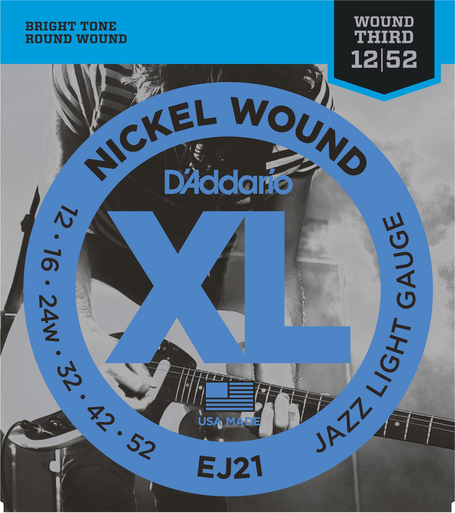 D Addario EJ 21 012-052 Nickel Wound Jazz Light