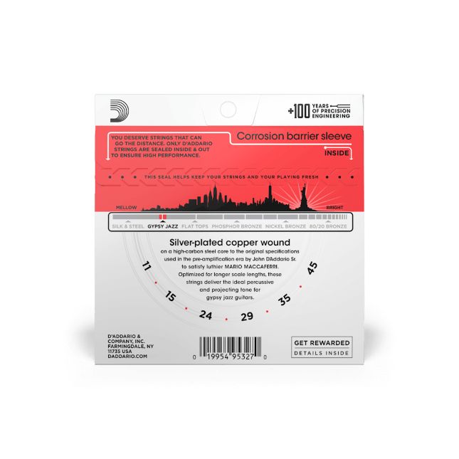 D Addario EJ 83M Gybsy Jazz 011-045 Ball End
