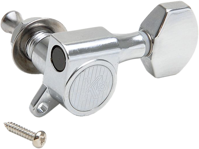 Kluson Mechaniken Round-Backs deutscher Flügel klein 6-links chrom – Bild 1
