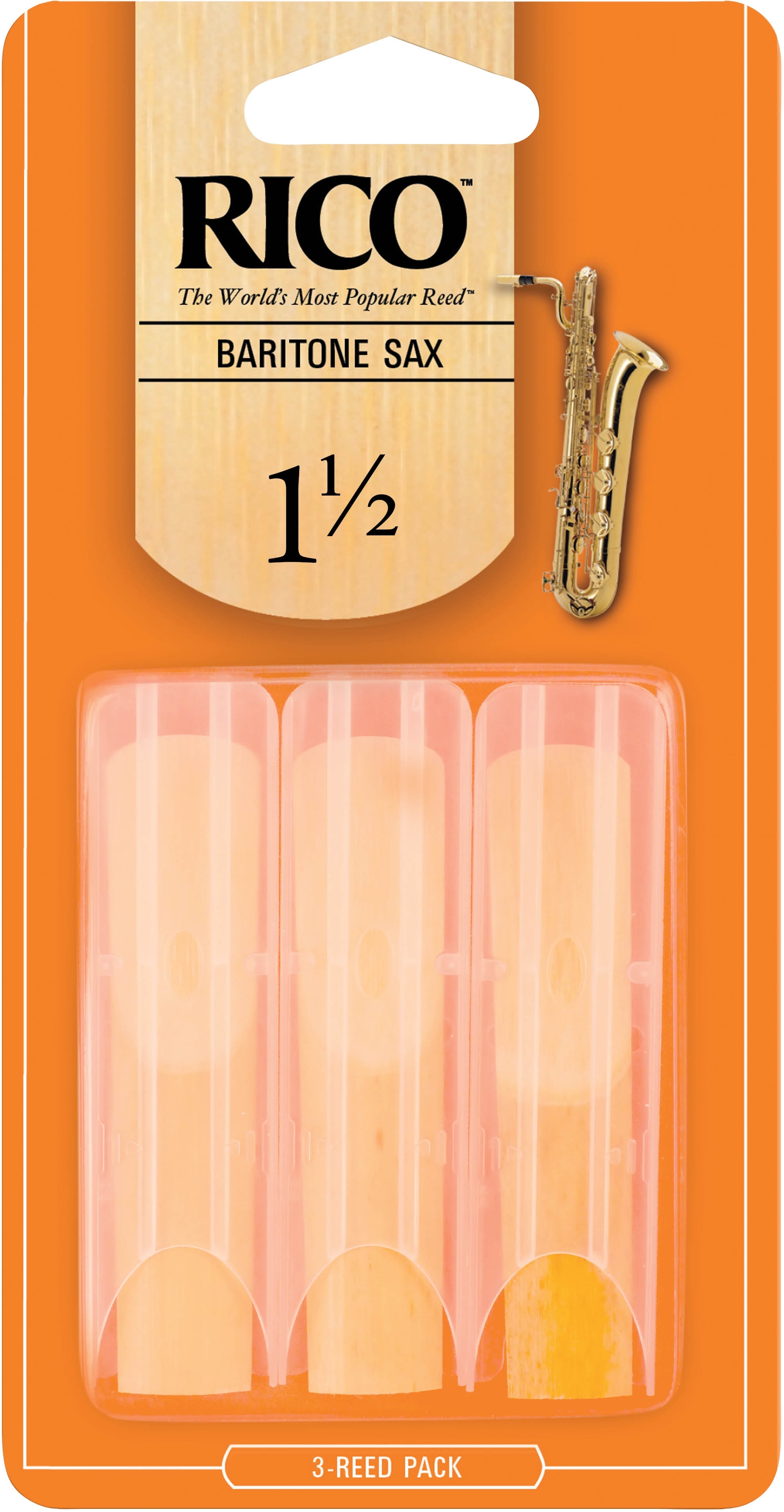 Rico Blatt Bariton-Saxophon 1,5   3er Blister RLA0315