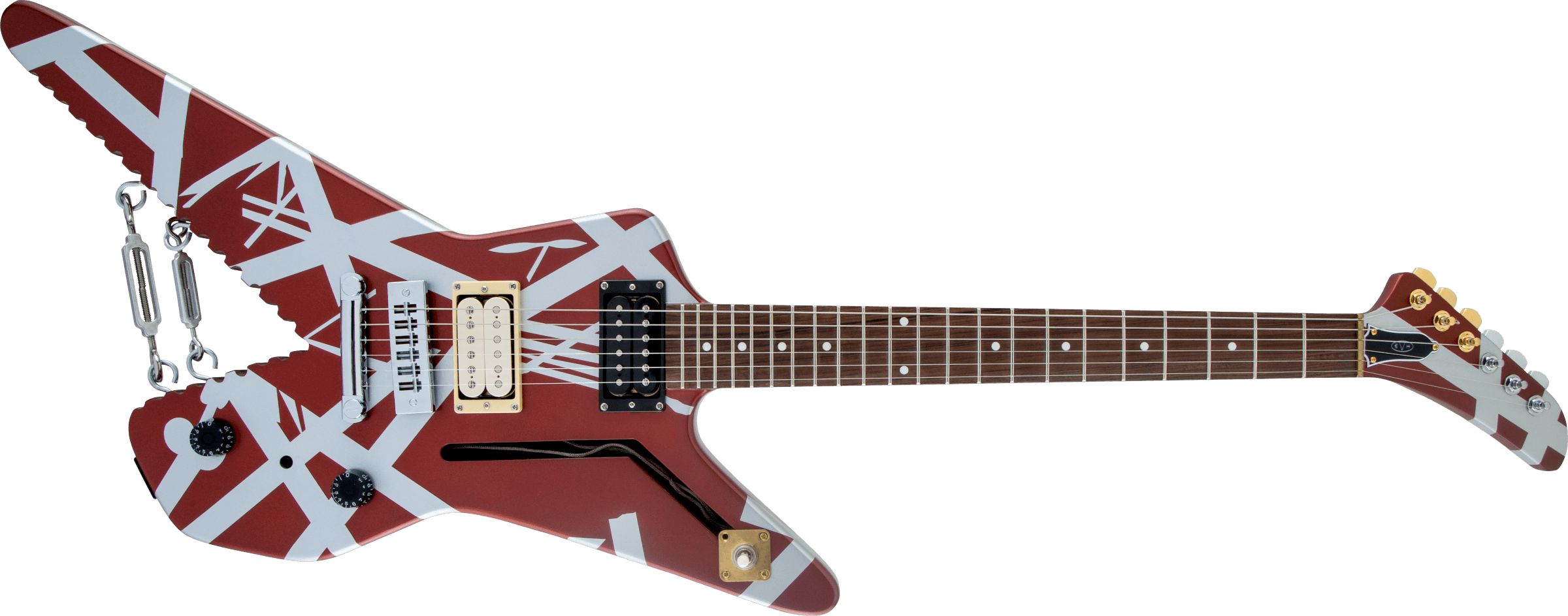 EVH Striped Series Shark Burgundy with Silver Stripes (Retoure)