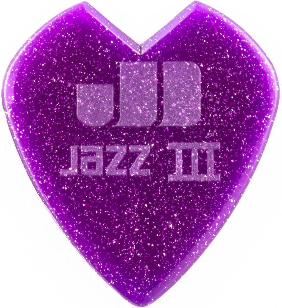 Dunlop Kirk Hammet Jazz III Purple Sparkle Picks V-Shaped 47PKH3NPS 6-pack – Bild 2