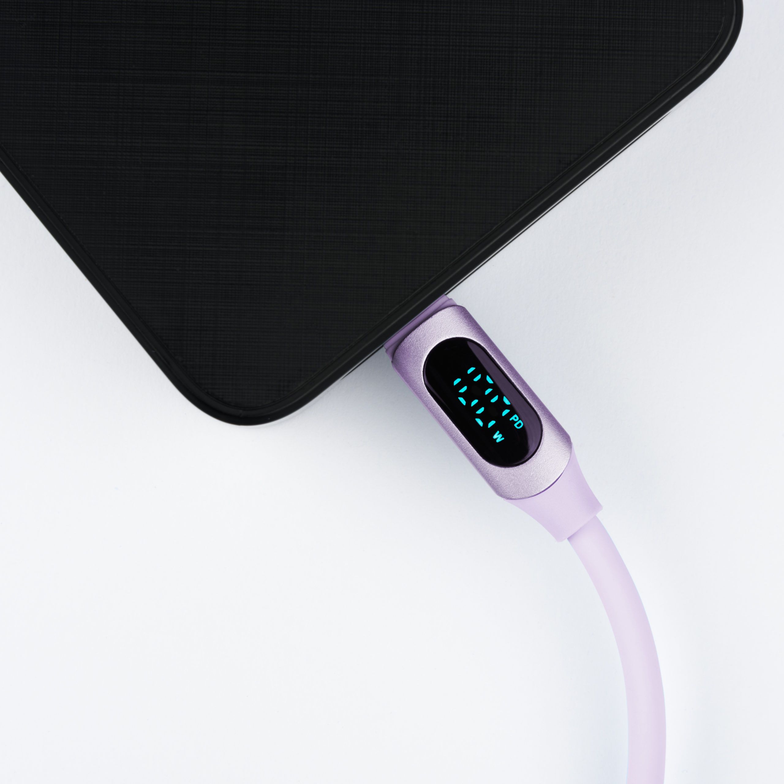 myVolts Step Up USB-C to USB-C PD Cable with LCD Power Meter jellybean purple – Bild 3