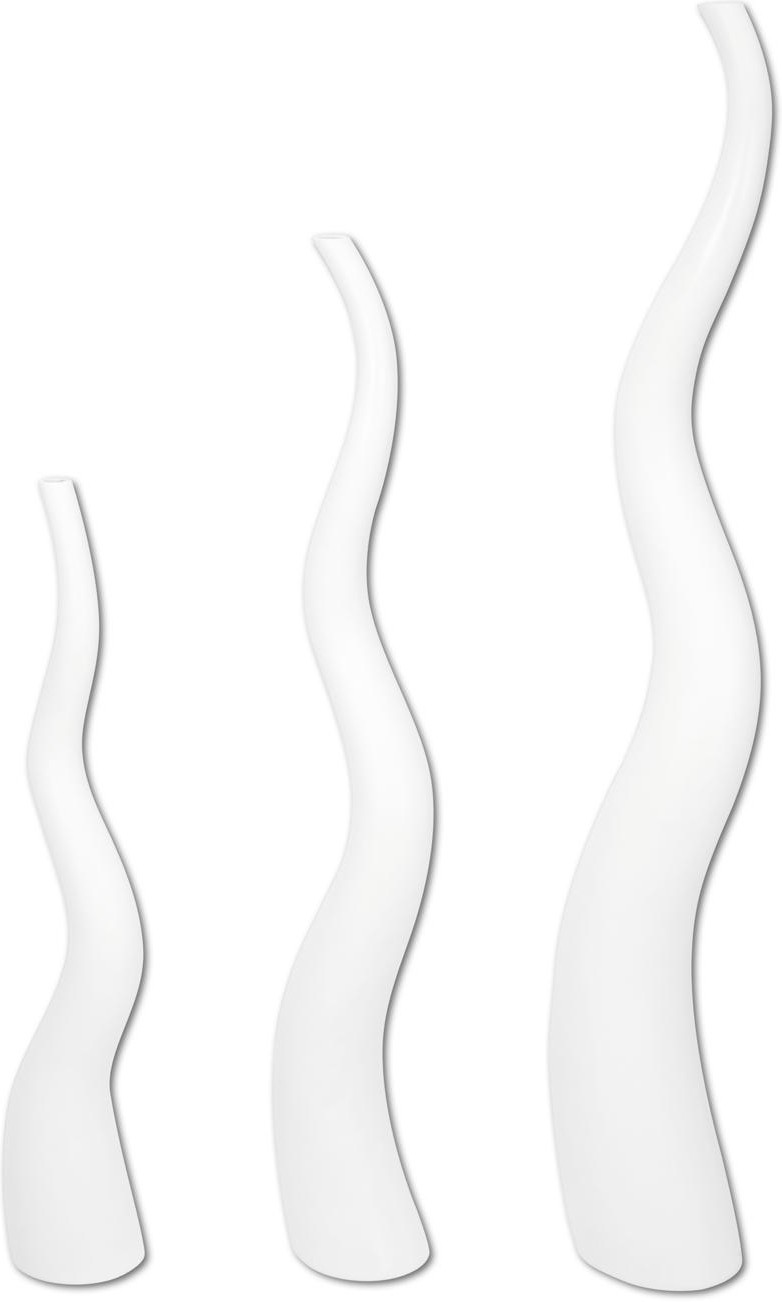 Europalms Designvase WAVE-100, weiß