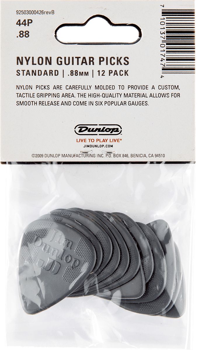 Dunlop Nylon Picks 0.88 mm, Grey, 44P88, Pack of 12 – Bild 2