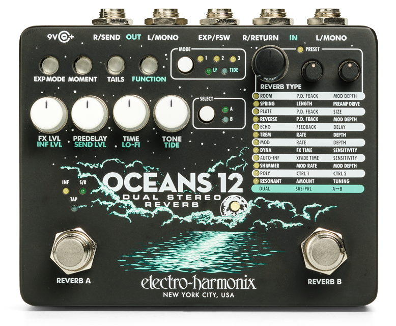 Electro Harmonix Oceans 12 Dual Stereo Reverb