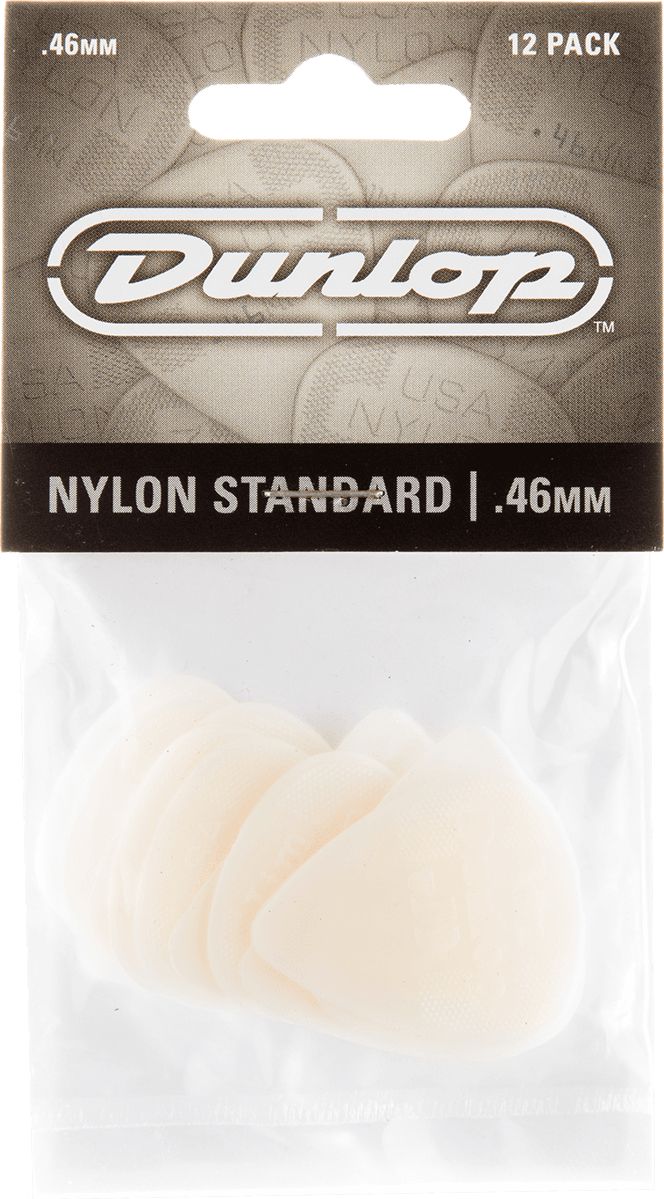 Dunlop Nylon Picks 0.46 mm White 44P46 Pack of 12