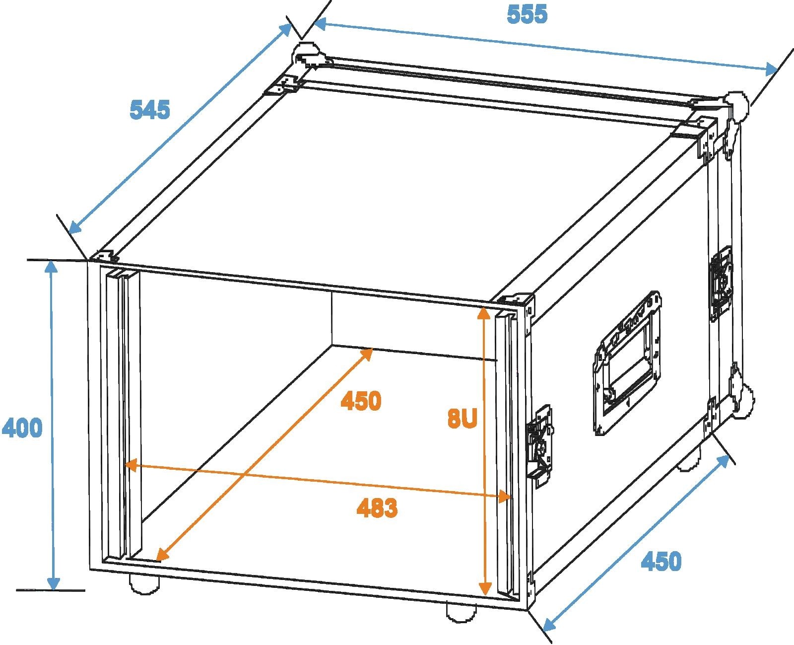 ROADINGER Rack Profi 8HE 45cm